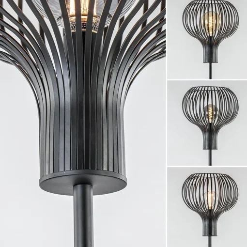 Modern landelijke vloerlamp mat zwart met draadkap>Straluma New