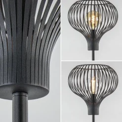 Modern zwarte vloerlamp met draad kap></noscript>Straluma