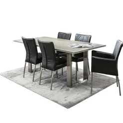Moderne armstoel zwart leder met RVS poten></noscript>Straluma Outlet
