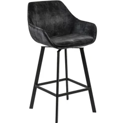 Moderne barkruk met draaibare zitting velvet antraciet>Straluma
