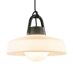Moderne buitenlamp hang antraciet met wit IP65><noscript><img width=
