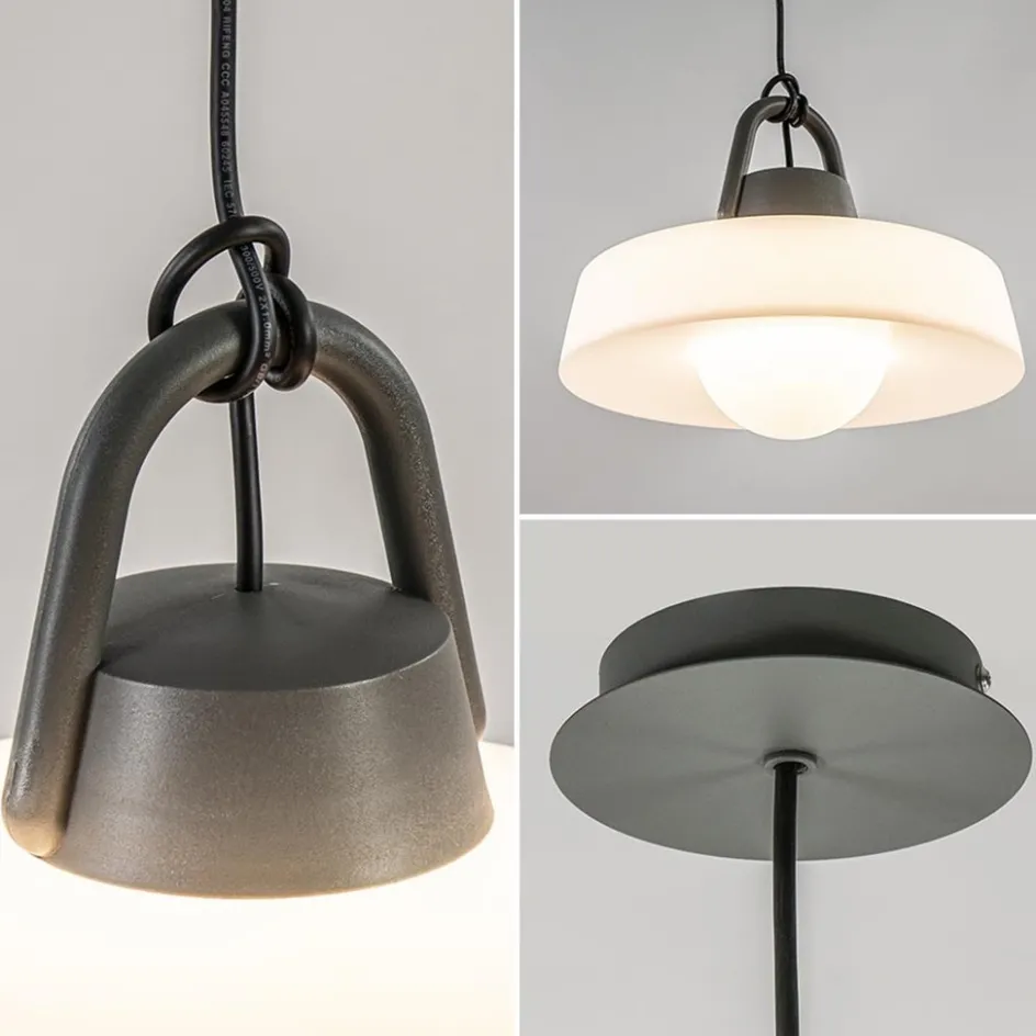 Moderne buitenlamp hang antraciet met wit IP65>Straluma Hot