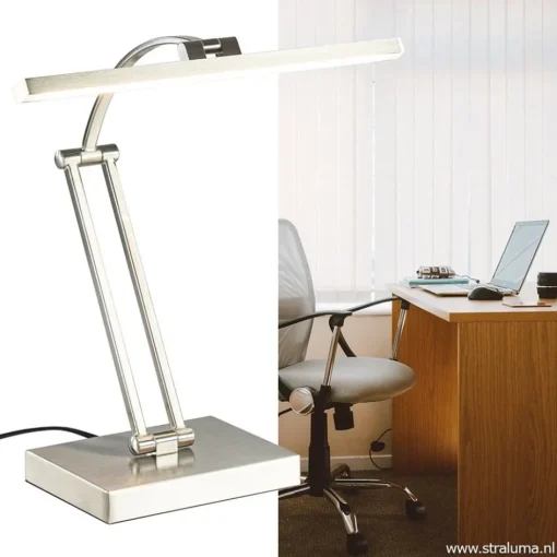 Moderne bureaulamp nikkel met geïntegreerd LED>Straluma Online