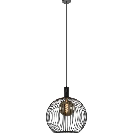 Moderne draad hanglamp mat zwart 50 cm>Straluma Best