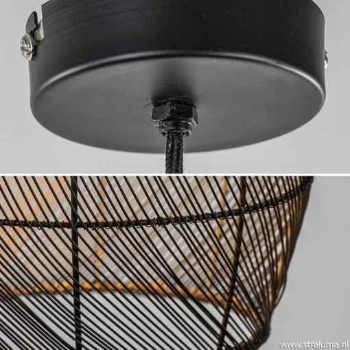 Moderne draad hanglamp Meya zwart met goud>Straluma Best