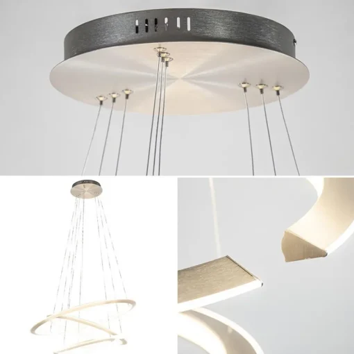 Moderne hanglamp rond met LED ringen nikkel>Straluma Hot