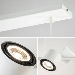 Moderne hanglamp wit met verstelbare LED spots><noscript><img width=