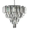 Moderne kroonluchter chroom met helder en smoke glas>Straluma Best