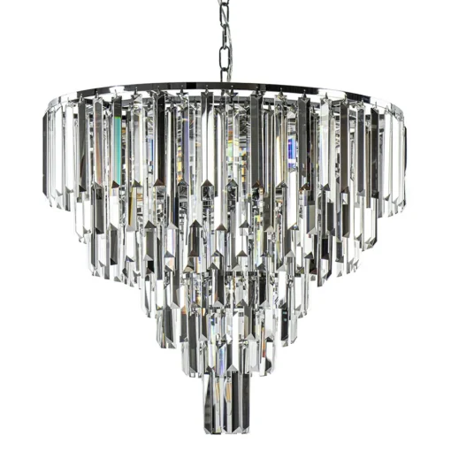 Moderne kroonluchter chroom met helder en smoke glas>Straluma Best