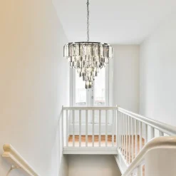 Moderne kroonluchter chroom met helder en smoke glas></noscript>Straluma Best
