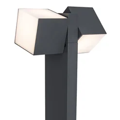 Moderne LED buitenlamp dubbele kubus op paal IP54>Straluma Online