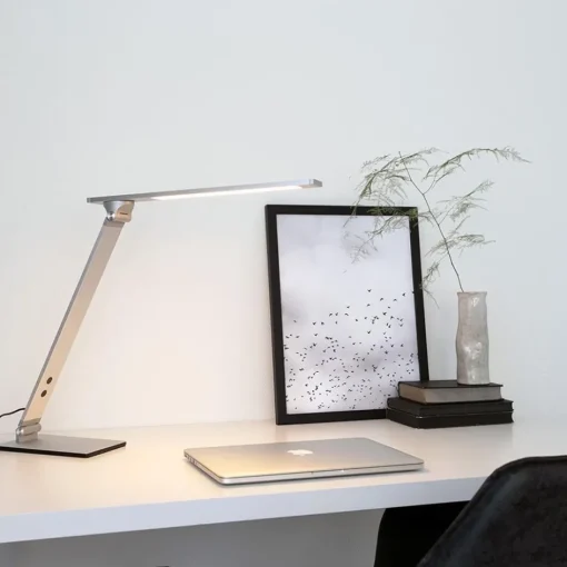 Moderne LED bureaulamp geborsteld staal verstelbaar>Straluma Online