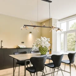 Moderne LED design hanglamp zwart met goud></noscript>Straluma