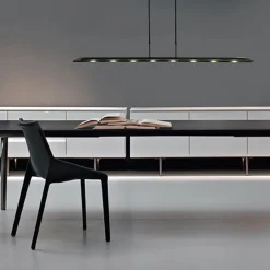Moderne LED hanglamp balk mat zwart met smoke glas></noscript>Straluma
