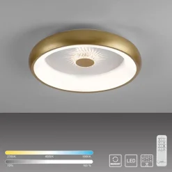 Moderne LED plafondlamp mat goud met remote dimbaar>Straluma Discount