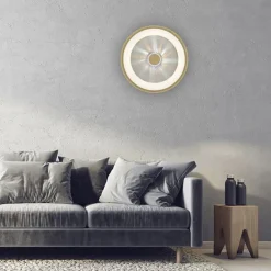 Moderne LED plafondlamp mat goud met remote dimbaar><noscript><img width=