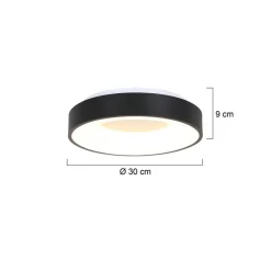 Moderne LED plafonnière zwart rond 30 cm></noscript>Straluma Discount