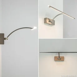 Moderne LED schilderijverlichting nikkel dimbaar>Straluma