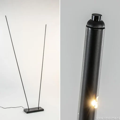 Moderne LED vloerlamp dimbaar mat zwart>Straluma Clearance