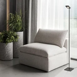 Moderne LED vloerlamp lens zwart verstelbaar><noscript><img width=