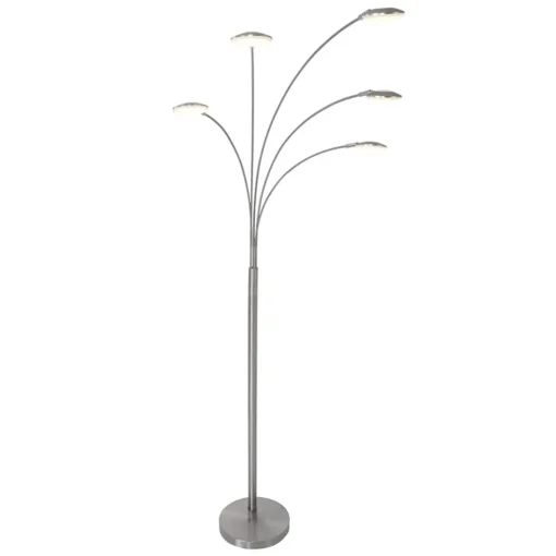 Moderne LED vloerlamp 5-lichts geborsteld staal dimbaar>Straluma Discount