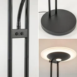 Moderne LED vloerlamp met uplighter en leeslamp mat zwart></noscript>Straluma Online