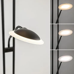 Moderne LED vloerlamp met uplighter en leeslamp mat zwart></noscript>Straluma Online
