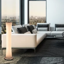 Moderne LED vloerlamp opaal glas met dim to warm></noscript>Straluma Best