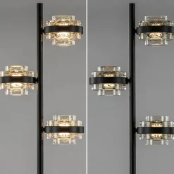 Moderne LED vloerlamp zwart/champagne dimbaar></noscript>Straluma Sale