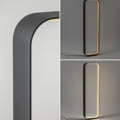 Moderne LED vloerlamp zwart/goud dim to warm></noscript>Straluma Hot