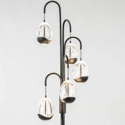 Moderne LED vloerlamp zwart met helder glas></noscript>Straluma Hot