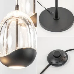 Moderne LED vloerlamp zwart met helder glas></noscript>Straluma Hot