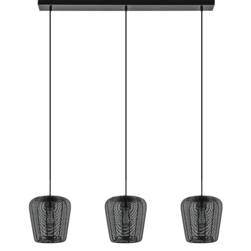Moderne 3-lichts eettafelhanglamp Adeta mat zwart>Straluma Discount