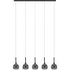 Moderne 5-lichts eettafelhanglamp zwart met dubbel glas>Straluma Discount