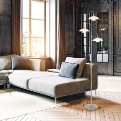 Moderne 3-lichts LED vloerlamp geborsteld staal><noscript><img width=