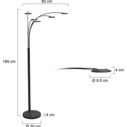 Moderne 5-lichts LED vloerlamp zwart></noscript>Straluma