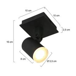 Moderne 1-lichts opbouw spot zwart inclusief LED></noscript>Straluma Hot