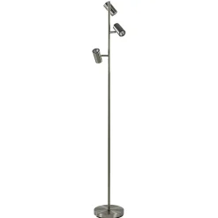 Moderne 3-lichts vloerlamp nikkel met 3-standen dimbaar LED>Straluma Discount