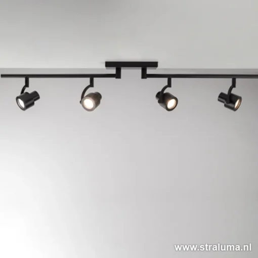Moderne opbouwspot mat zwart 4-lichts>Straluma Online