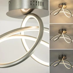 Moderne plafondlamp nikkel inclusief 3-standen dimbaar LED></noscript>Straluma Discount