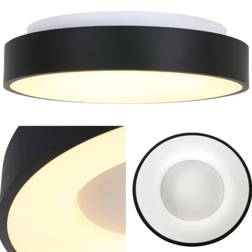 Moderne plafondlamp zwart met geïntegreerd LED>Straluma Best