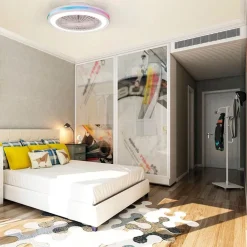 Moderne plafondventilator wit inclusief LED en color></noscript>Straluma Discount