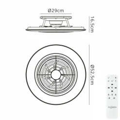 Moderne plafondventilator inclusief dimbaar LED klein>Straluma Discount