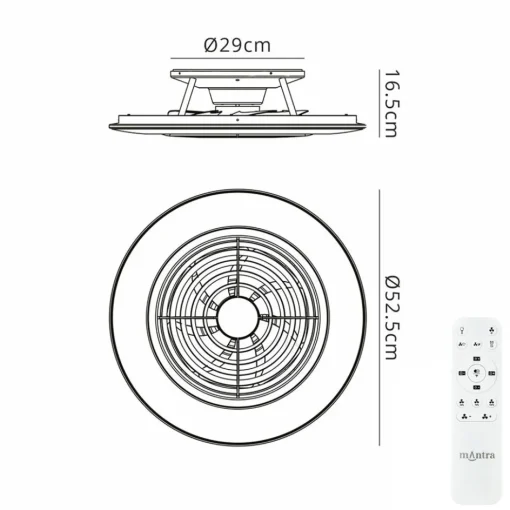 Moderne plafondventilator inclusief dimbaar LED klein>Straluma Discount