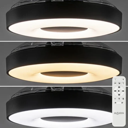 Moderne plafondventilator zwart met dimbaar LED>Straluma Online