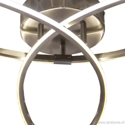 Moderne plafonnière nikkel met LED></noscript>Straluma Hot
