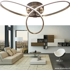 Moderne plafonnière nikkel met LED></noscript>Straluma Hot