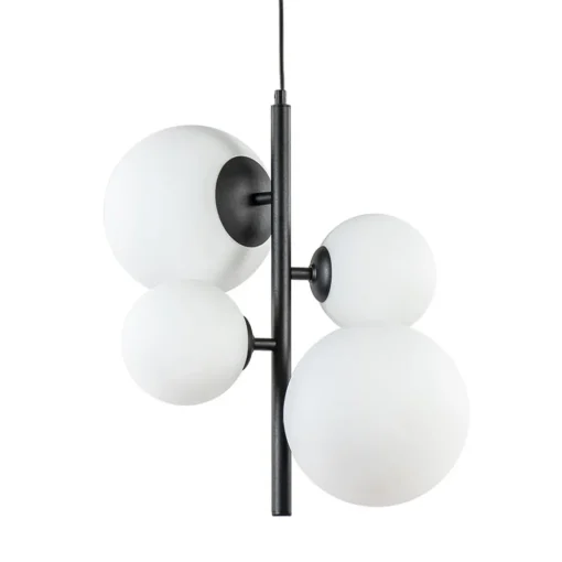 Moderne retro hanglamp zwart met witte bollen>Straluma Sale