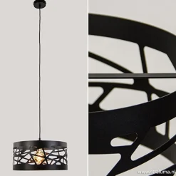 Moderne ronde hanglamp zwart metaal></noscript>Straluma Clearance