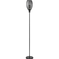 Moderne staande lamp met draad kap mat zwart>Straluma Clearance